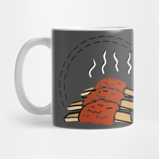 colorful illustration of grilled ribs Mug